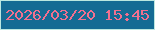 文字の大きさ：2、枠の色：bce7e0、背景の色：156b94、文字の色：f2708f 無料ブログパーツのブログ時計