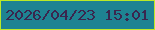 文字の大きさ：3、枠の色：bce927、背景の色：1e8392、文字の色：3a264e 無料ブログパーツのブログ時計