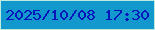 文字の大きさ：2、枠の色：bceadd、背景の色：1298cc、文字の色：0415bc 無料ブログパーツのブログ時計