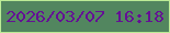 文字の大きさ：5、枠の色：bceb96、背景の色：52865f、文字の色：641095 無料ブログパーツのブログ時計