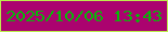 文字の大きさ：5、枠の色：bcec4c、背景の色：ab036f、文字の色：09b609 無料ブログパーツのブログ時計