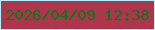 文字の大きさ：5、枠の色：bcecfb、背景の色：ae364c、文字の色：0c731e 無料ブログパーツのブログ時計