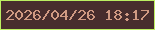文字の大きさ：1、枠の色：bcee61、背景の色：482d2d、文字の色：d19a83 無料ブログパーツのブログ時計