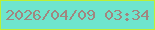 文字の大きさ：5、枠の色：bcef34、背景の色：6ee5cd、文字の色：a1867f 無料ブログパーツのブログ時計