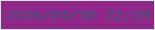 文字の大きさ：1、枠の色：bcf2da、背景の色：922587、文字の色：3d5779 無料ブログパーツのブログ時計