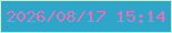 文字の大きさ：3、枠の色：bcf3e7、背景の色：2da6ca、文字の色：d877ba 無料ブログパーツのブログ時計