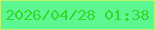 文字の大きさ：3、枠の色：bcf46f、背景の色：5df791、文字の色：34da27 無料ブログパーツのブログ時計
