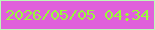 文字の大きさ：2、枠の色：bcfab8、背景の色：e060db、文字の色：98fb39 無料ブログパーツのブログ時計