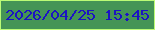 文字の大きさ：5、枠の色：bcfb76、背景の色：459456、文字の色：1b13c4 無料ブログパーツのブログ時計