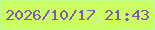 文字の大きさ：5、枠の色：bcfc94、背景の色：cbfe60、文字の色：8058b0 無料ブログパーツのブログ時計