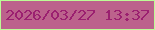 文字の大きさ：4、枠の色：bcfc96、背景の色：bc628c、文字の色：9b2070 無料ブログパーツのブログ時計