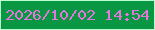 文字の大きさ：2、枠の色：bcfcd3、背景の色：0a9743、文字の色：e776dc 無料ブログパーツのブログ時計