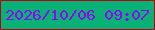 文字の大きさ：1、枠の色：bd0011、背景の色：08b175、文字の色：9103f6 無料ブログパーツのブログ時計