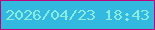 文字の大きさ：5、枠の色：bd0278、背景の色：33b9e0、文字の色：8aebe1 無料ブログパーツのブログ時計