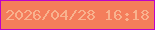 文字の大きさ：3、枠の色：bd02c9、背景の色：f47d5b、文字の色：f8b28e 無料ブログパーツのブログ時計