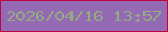 文字の大きさ：2、枠の色：bd053a、背景の色：946ab5、文字の色：94ac7e 無料ブログパーツのブログ時計