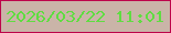 文字の大きさ：1、枠の色：bd054a、背景の色：cab4a8、文字の色：5fdd41 無料ブログパーツのブログ時計