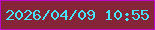 文字の大きさ：2、枠の色：bd08cc、背景の色：862537、文字の色：45e7ff 無料ブログパーツのブログ時計