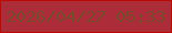 文字の大きさ：5、枠の色：bd0a00、背景の色：ad2c39、文字の色：7a4b2c 無料ブログパーツのブログ時計