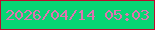 文字の大きさ：3、枠の色：bd0b2d、背景の色：08d574、文字の色：df73b0 無料ブログパーツのブログ時計