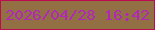 文字の大きさ：4、枠の色：bd0b51、背景の色：927044、文字の色：b127b9 無料ブログパーツのブログ時計