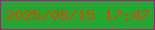 文字の大きさ：3、枠の色：bd0c9b、背景の色：22a731、文字の色：d94508 無料ブログパーツのブログ時計