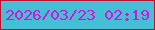 文字の大きさ：3、枠の色：bd0f33、背景の色：45bfd6、文字の色：cf15d7 無料ブログパーツのブログ時計