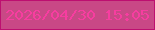 文字の大きさ：5、枠の色：bd0f70、背景の色：c94886、文字の色：f73da0 無料ブログパーツのブログ時計