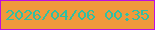 文字の大きさ：4、枠の色：bd0fe0、背景の色：f0993c、文字の色：30c0a4 無料ブログパーツのブログ時計