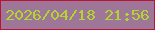 文字の大きさ：4、枠の色：bd1135、背景の色：9d7698、文字の色：b6d431 無料ブログパーツのブログ時計