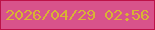 文字の大きさ：1、枠の色：bd1248、背景の色：d8538b、文字の色：d8b334 無料ブログパーツのブログ時計