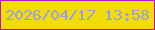 文字の大きさ：2、枠の色：bd12c7、背景の色：f1dc03、文字の色：989dee 無料ブログパーツのブログ時計