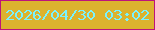 文字の大きさ：2、枠の色：bd137b、背景の色：dcb22e、文字の色：7af2fe 無料ブログパーツのブログ時計