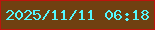 文字の大きさ：4、枠の色：bd140d、背景の色：704011、文字の色：54f8ff 無料ブログパーツのブログ時計