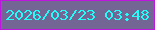 文字の大きさ：1、枠の色：bd17de、背景の色：736694、文字の色：22fdf8 無料ブログパーツのブログ時計