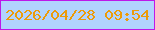 文字の大きさ：2、枠の色：bd18e9、背景の色：b1d3fe、文字の色：ec9b09 無料ブログパーツのブログ時計