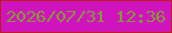文字の大きさ：4、枠の色：bd1922、背景の色：d014bd、文字の色：859a35 無料ブログパーツのブログ時計