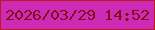 文字の大きさ：4、枠の色：bd1b19、背景の色：cd2ab5、文字の色：830e19 無料ブログパーツのブログ時計