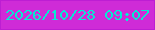 文字の大きさ：4、枠の色：bd1ed3、背景の色：cf2bd7、文字の色：06ead2 無料ブログパーツのブログ時計