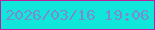 文字の大きさ：1、枠の色：bd1fa1、背景の色：10e7da、文字の色：7a8bcf 無料ブログパーツのブログ時計
