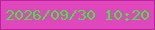 文字の大きさ：5、枠の色：bd1fa1、背景の色：de48bc、文字の色：3de937 無料ブログパーツのブログ時計