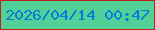 文字の大きさ：4、枠の色：bd2119、背景の色：53cf98、文字の色：017edb 無料ブログパーツのブログ時計