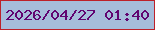 文字の大きさ：1、枠の色：bd212a、背景の色：a6bddb、文字の色：610471 無料ブログパーツのブログ時計