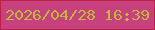 文字の大きさ：3、枠の色：bd2147、背景の色：c7417f、文字の色：c2b63b 無料ブログパーツのブログ時計