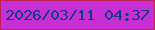文字の大きさ：1、枠の色：bd2256、背景の色：c72ed4、文字の色：133c81 無料ブログパーツのブログ時計