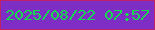 文字の大きさ：5、枠の色：bd226b、背景の色：7e2dc5、文字の色：14da4d 無料ブログパーツのブログ時計