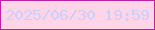 文字の大きさ：5、枠の色：bd22a4、背景の色：fed5e6、文字の色：c8cefd 無料ブログパーツのブログ時計
