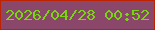 文字の大きさ：4、枠の色：bd2301、背景の色：8a4769、文字の色：79d514 無料ブログパーツのブログ時計