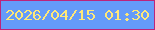 文字の大きさ：1、枠の色：bd247b、背景の色：659bf9、文字の色：ffe878 無料ブログパーツのブログ時計