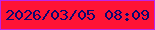 文字の大きさ：3、枠の色：bd24e8、背景の色：fe1335、文字の色：0c0870 無料ブログパーツのブログ時計